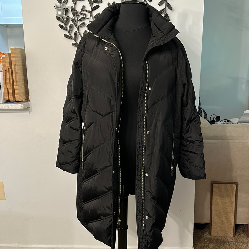 Black MK Plus Size Puffer Coat